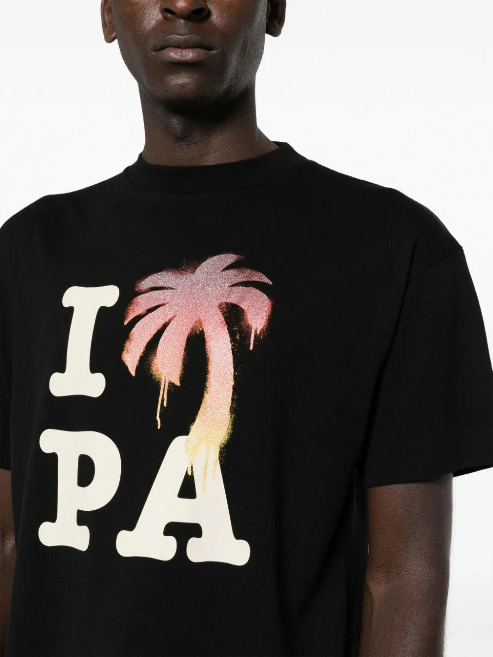 Palm Angels I Love PA-logo bedrukt T-shirt in zwart