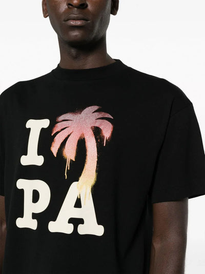 Palm Angels I Love PA-logo bedrukt T-shirt in zwart
