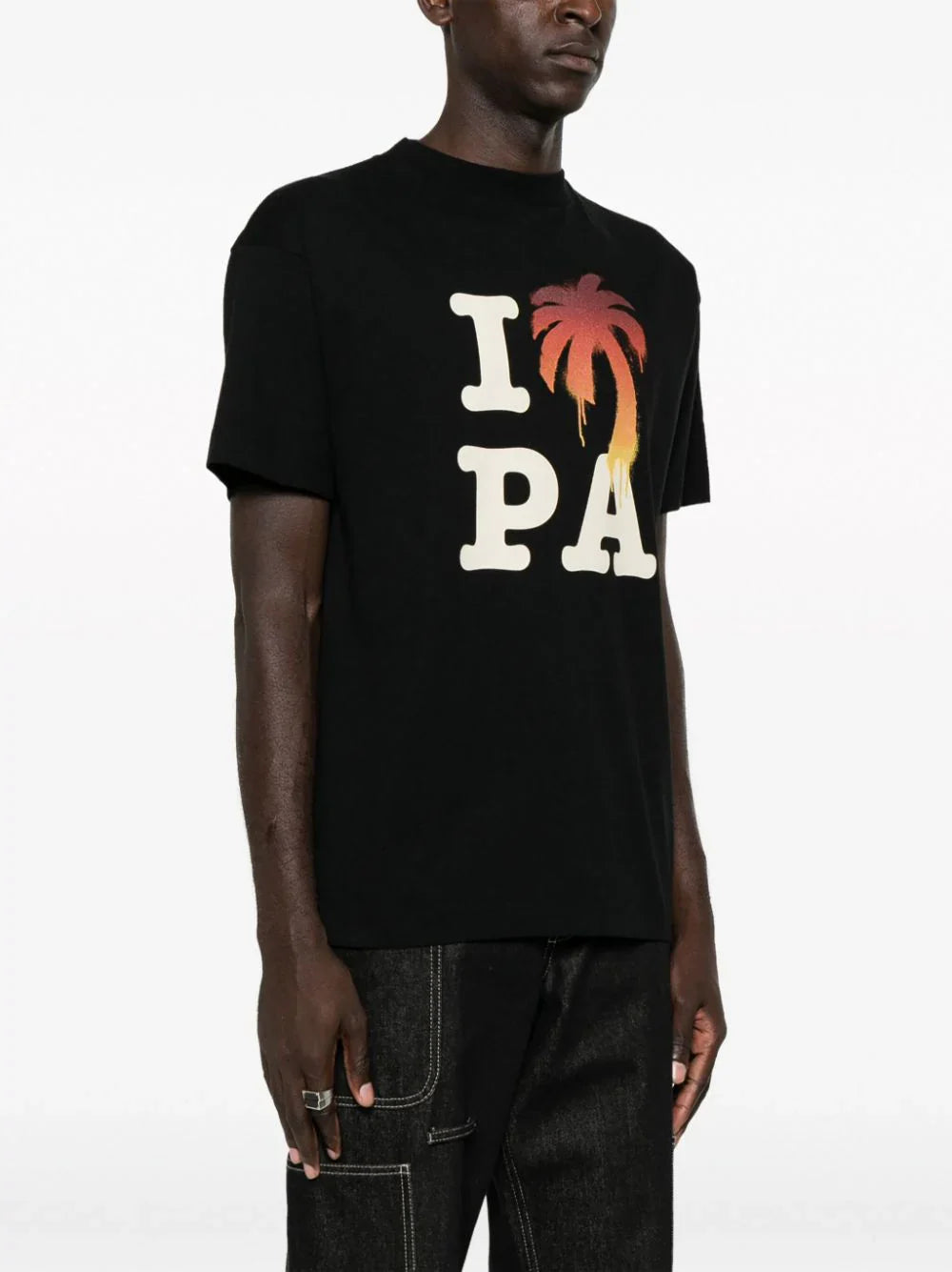 Palm Angels I Love PA-logo bedrukt T-shirt in zwart