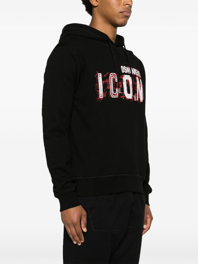 Dsquared2 Icon Scribble Cool Fit Hoodie in het zwart