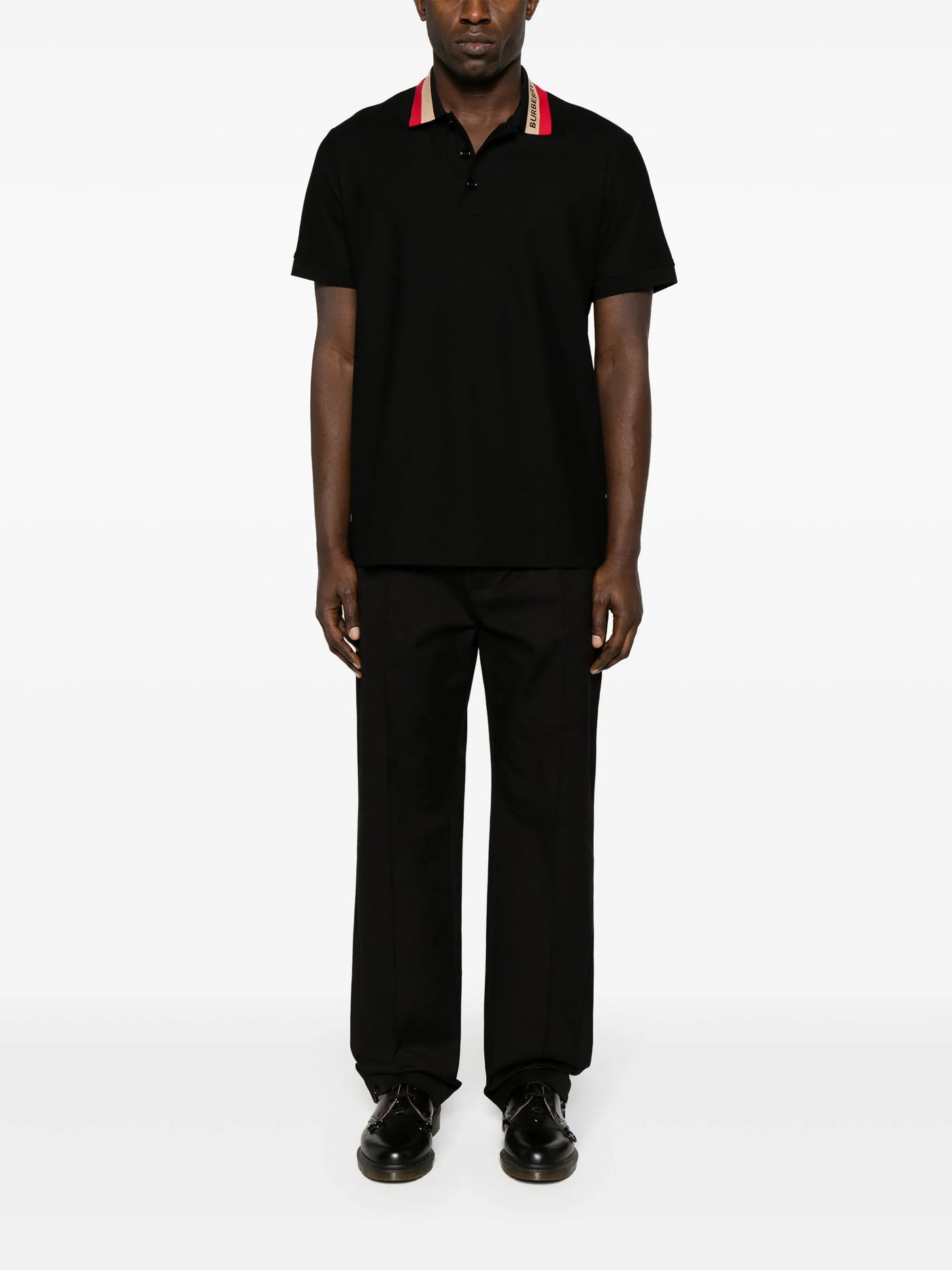 Burberry Contrasting Collar Polo in Black