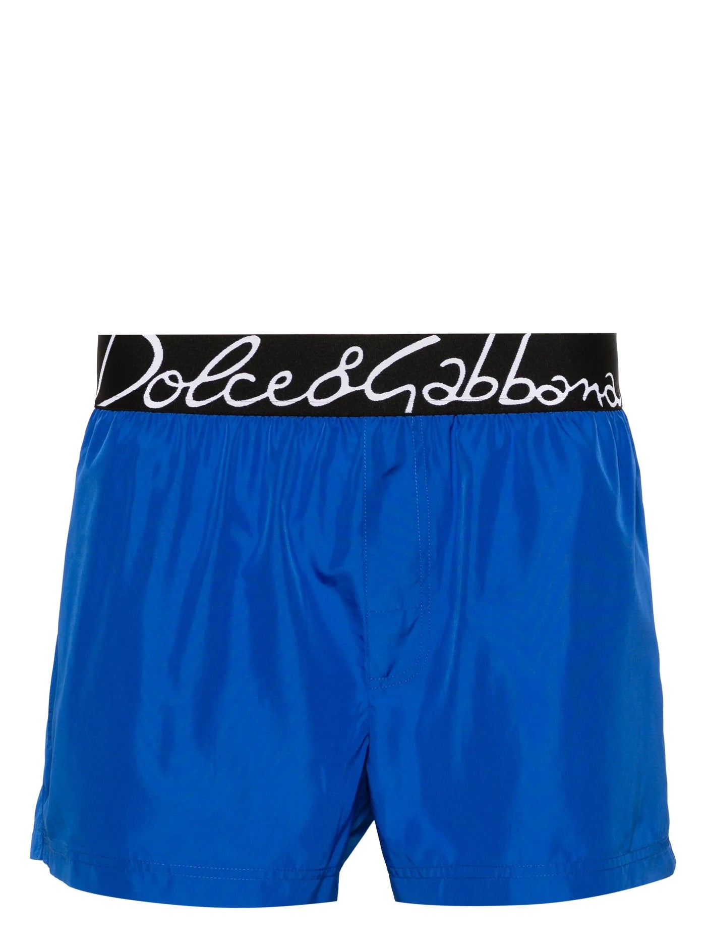 Dolce & Gabbana Script Logo Swim Shorts in Blue