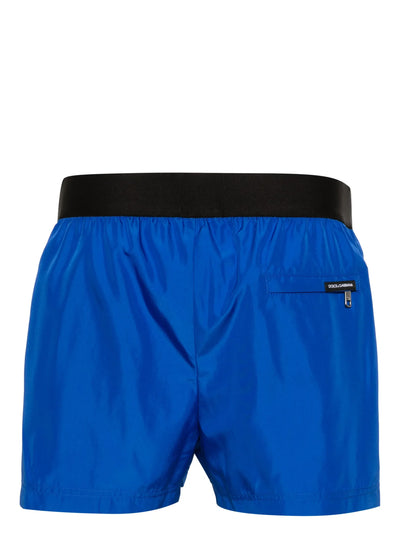 Dolce & Gabbana Script Logo Swim Shorts in Blue
