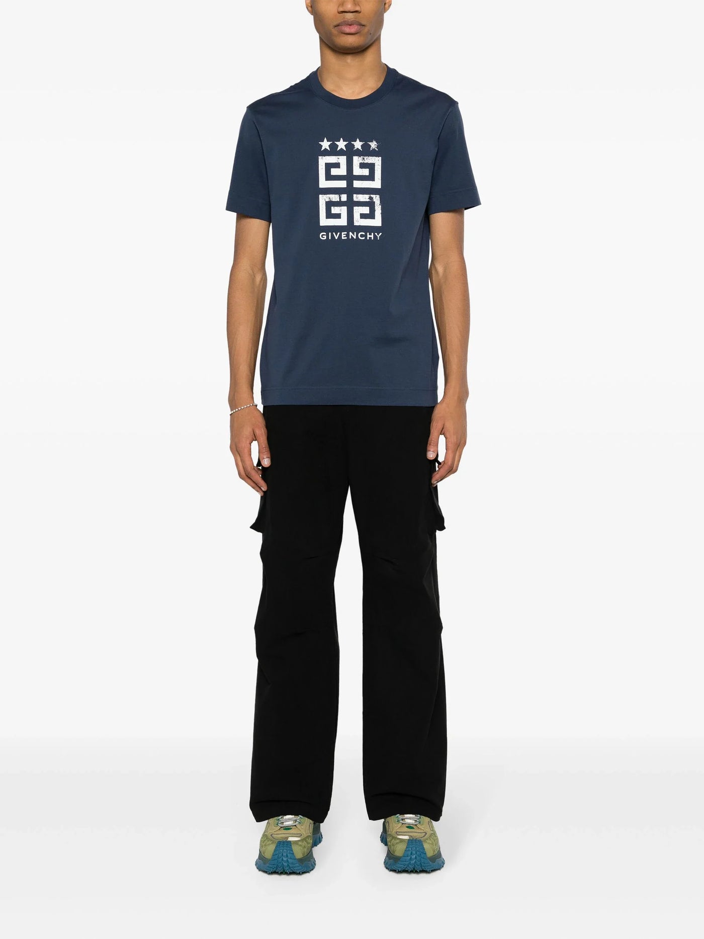 GIVENCHY/4G スターズ ホワイト ロゴ プリント T シャツ Givenchy 4G Stars Cotton T-shirt | White | FARFETCH