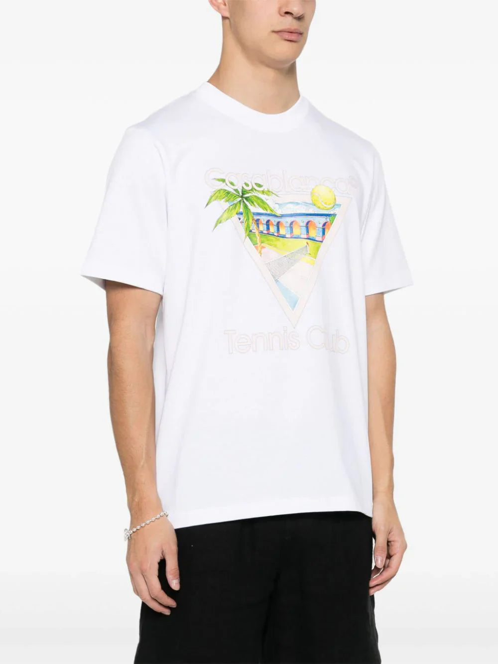 Casablanca Tennis Club T-shirt met print in wit