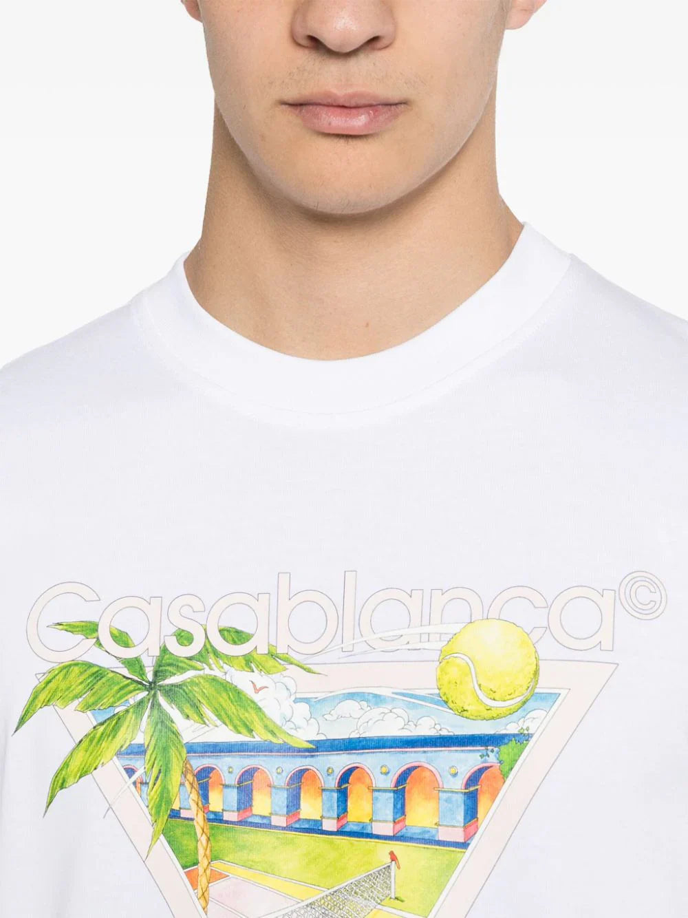 Casablanca Tennis Club T-shirt met print in wit