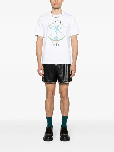 Casablanca-beeld En Marbe bedrukt T-shirt in wit
