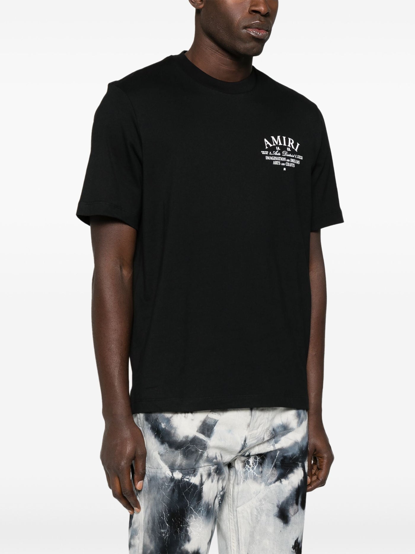 Amiri Art District Logo Bedrukt T-shirt in Zwart