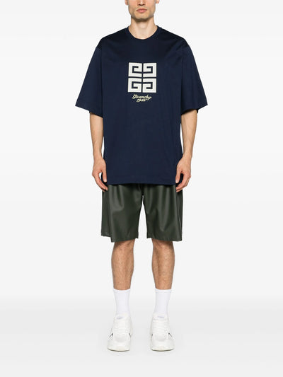 Givenchy 4G 1952 Embroidered Logo Oversized T-Shirt in Medium Blue