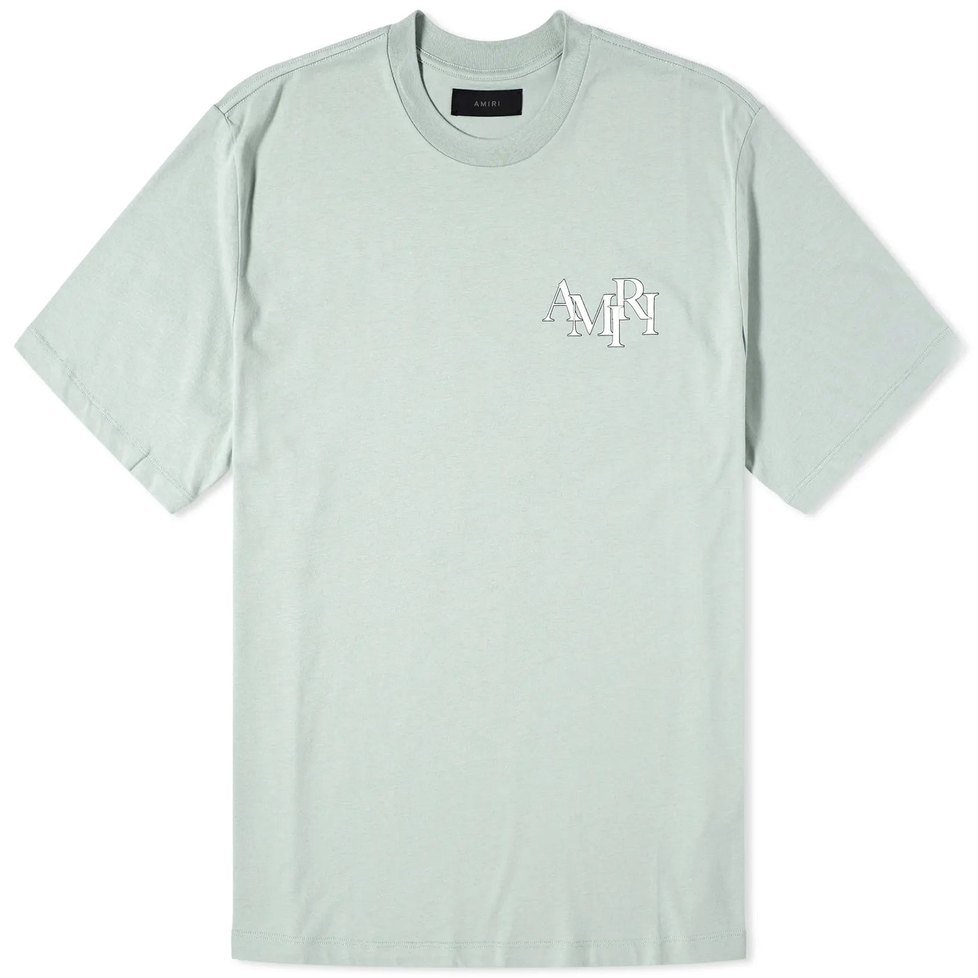 Amiri Staggered Logo T-shirt in Frosty Green