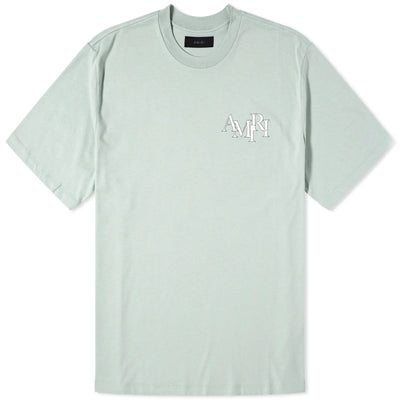 Amiri Staggered Logo T-shirt in Frosty Green