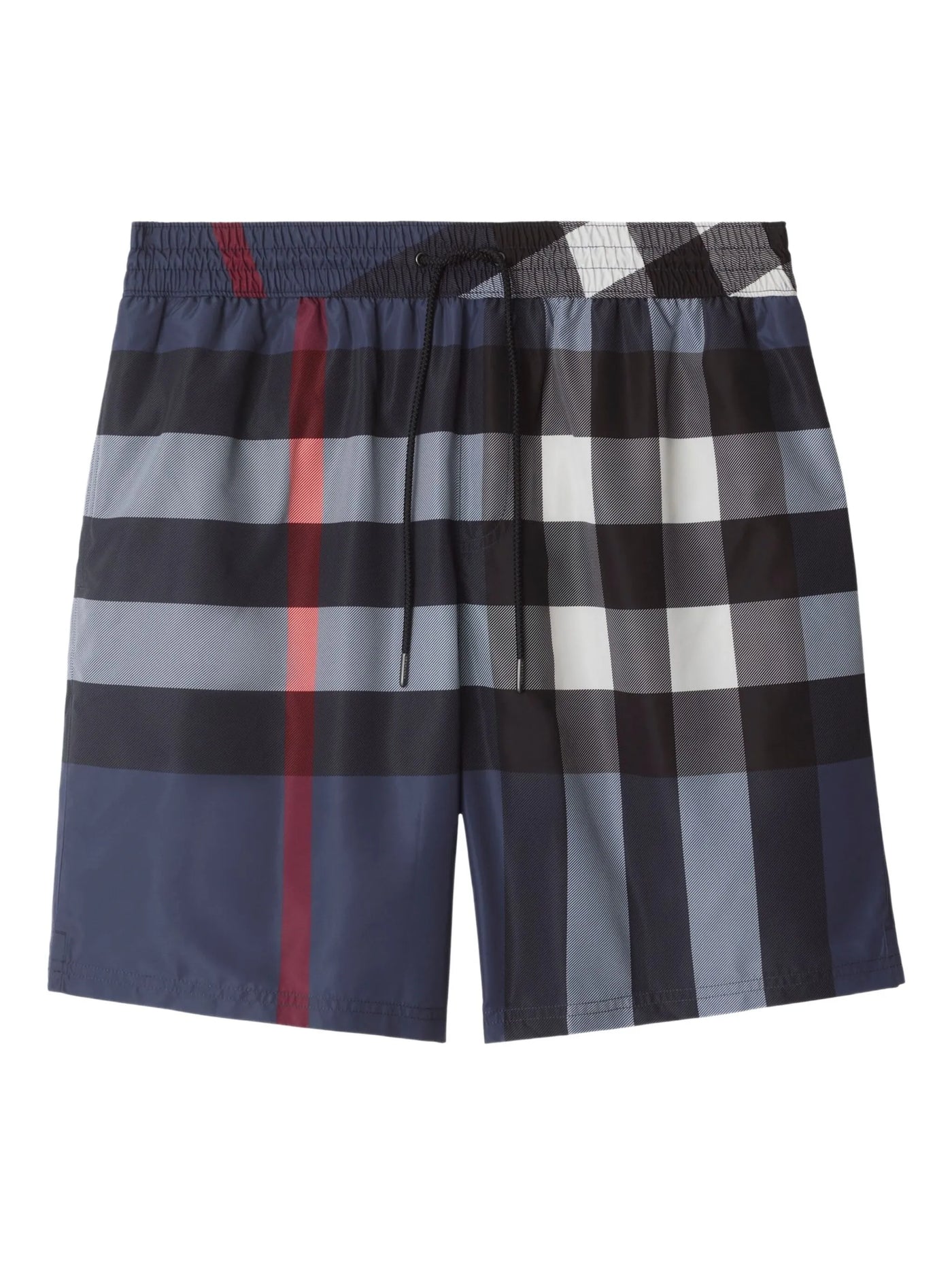Burberry Check zwemshort in marineblauw