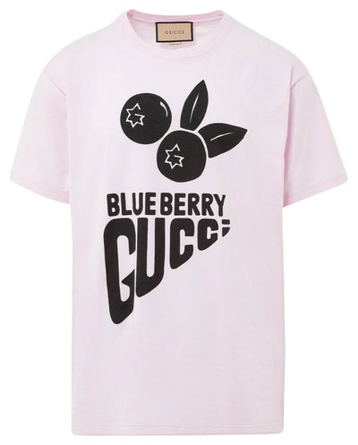 Gucci Blueberry Gucci T-shirt met print in roze