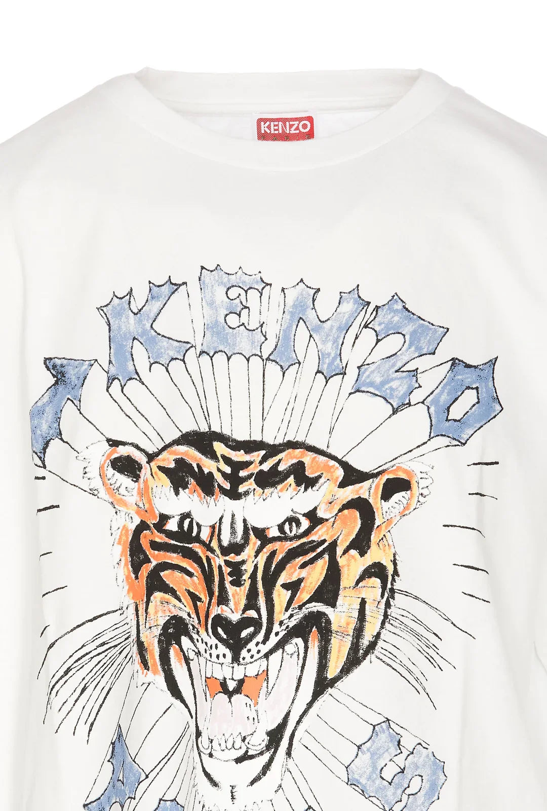 Kenzo T-shirt met tijgerprint en logo in het wit
