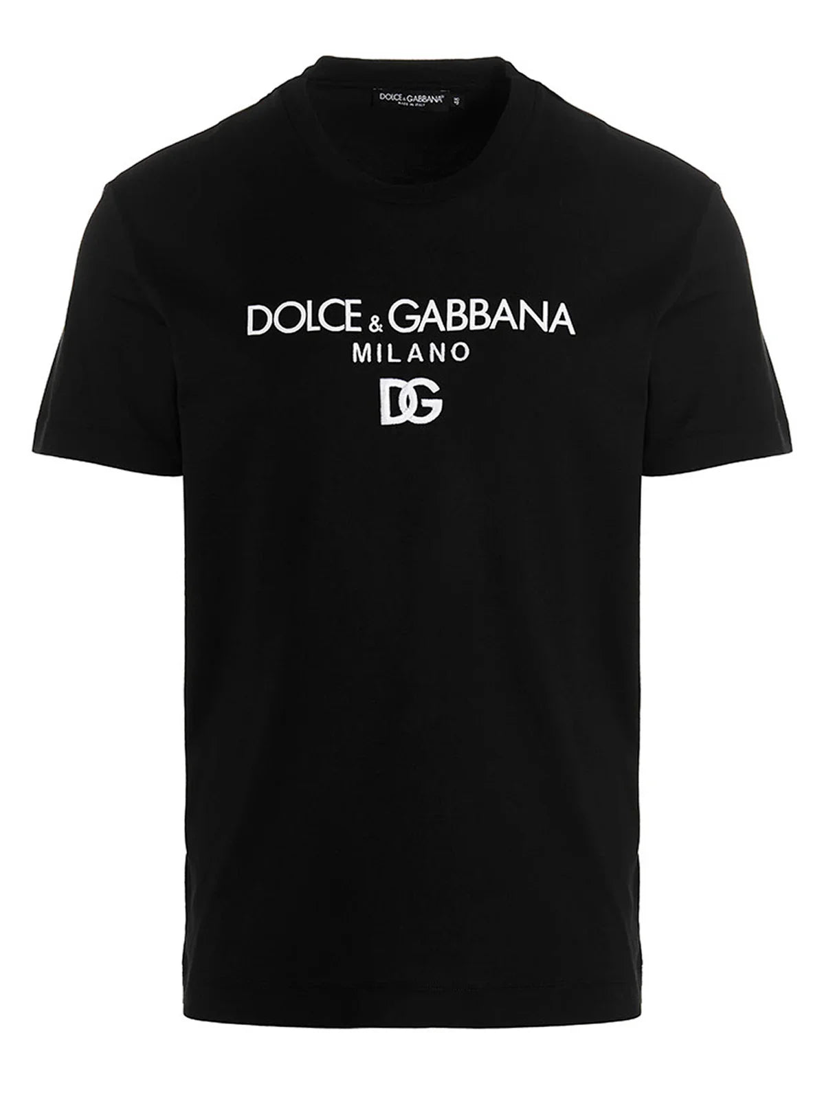 Dolce &amp; Gabbana geborduurd T-shirt met DG Milano-logo in zwart