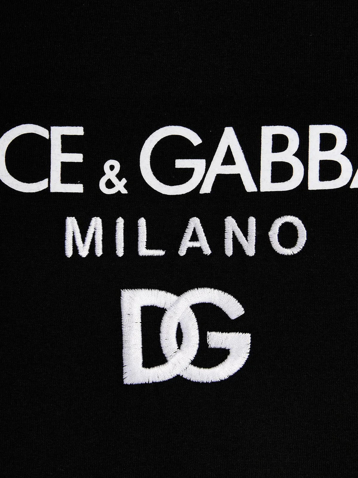 Dolce &amp; Gabbana geborduurd T-shirt met DG Milano-logo in zwart