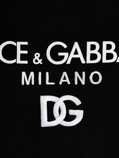Dolce &amp; Gabbana geborduurd T-shirt met DG Milano-logo in zwart
