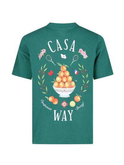 Casablanca Casa Way Bowl of Oranges Printed Green T-Shirt