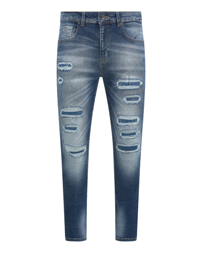 Magiri Montpellier gescheurde jeans met scheuren in blauw