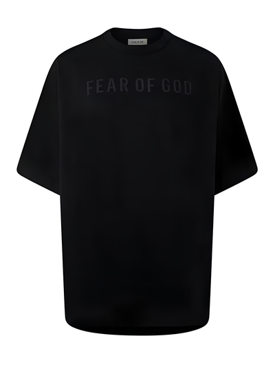 Fear Of God Logo Printed Oversized T-Shirt in Black
