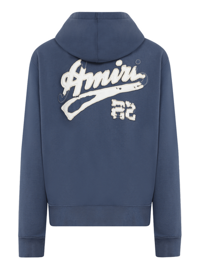Amiri 22 Logo Geborduurde Hoodie in Bluefin