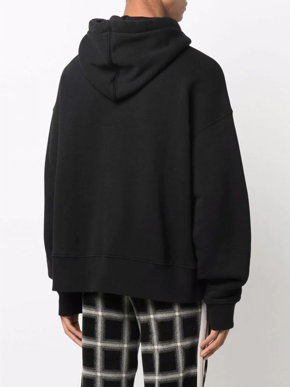 Palm Angels Curved Logo Hoodie in Zwart