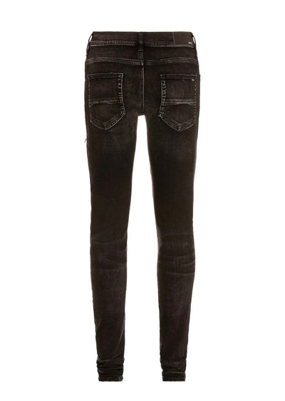 Amiri Leather Camo MX1 Verouderde Zwarte Jeans