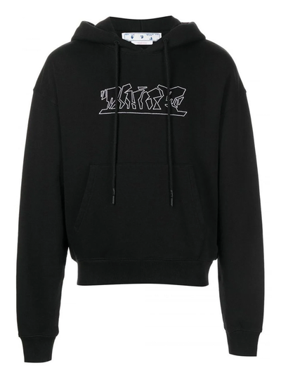 Off-White Figuur van Spraak Hoodie in Zwart