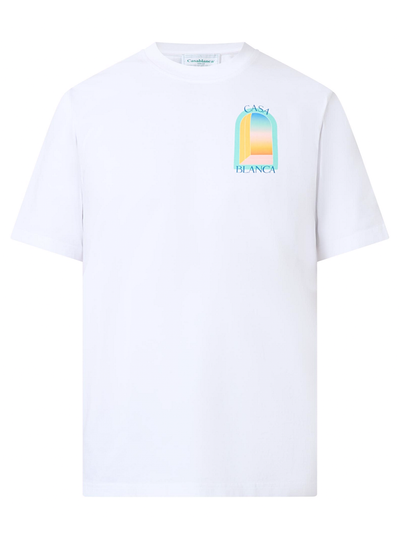 Casablanca L'Arche Colore bedrukt T-shirt in wit