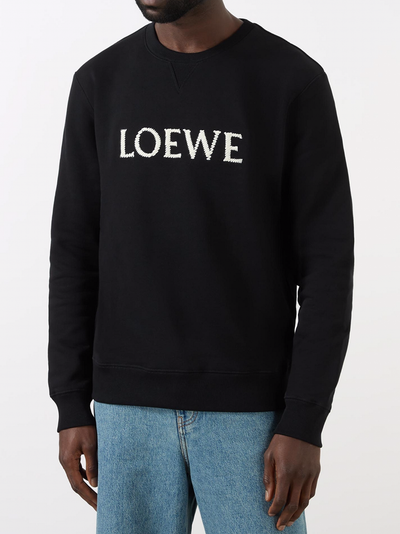 Loewe Logo Geborduurd Sweatshirt in Zwart