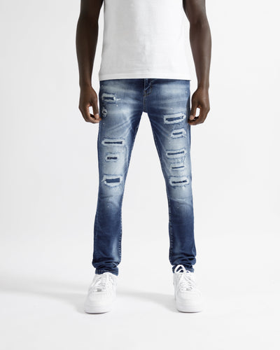 Magiri Montpellier gescheurde jeans met scheuren in blauw