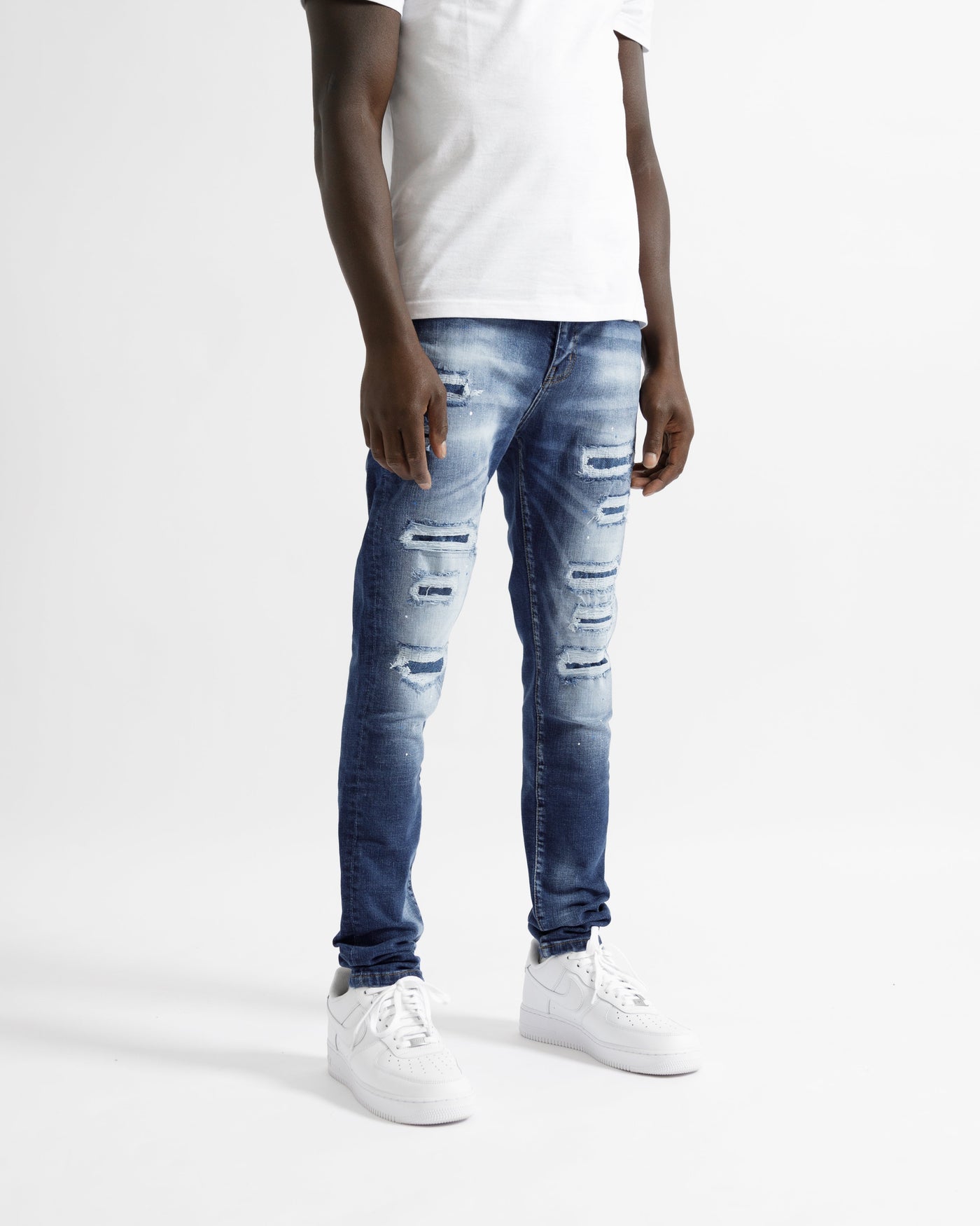 Magiri Montpellier gescheurde jeans met scheuren in blauw