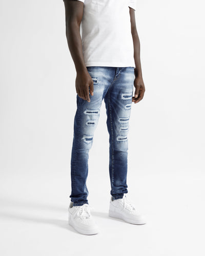 Magiri Montpellier gescheurde jeans met scheuren in blauw