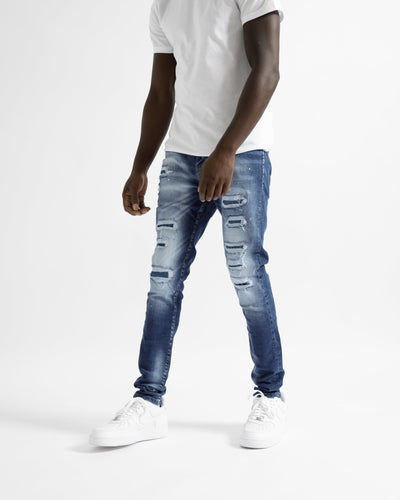 Magiri Montpellier gescheurde jeans met scheuren in blauw