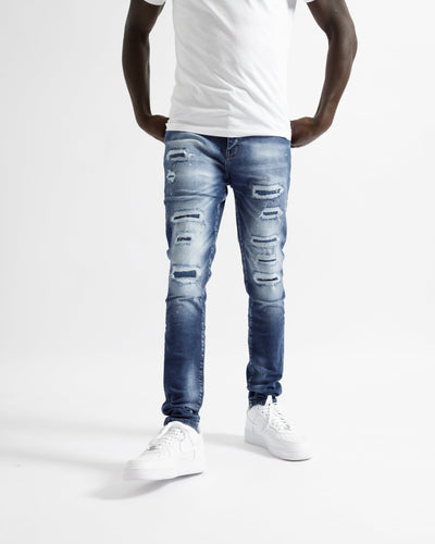 Magiri Montpellier gescheurde jeans met scheuren in blauw