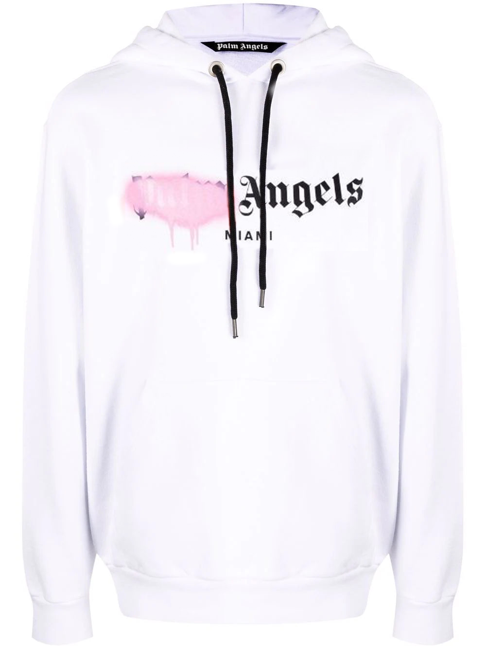 Palm Angels roze spray Miami hoodie in wit