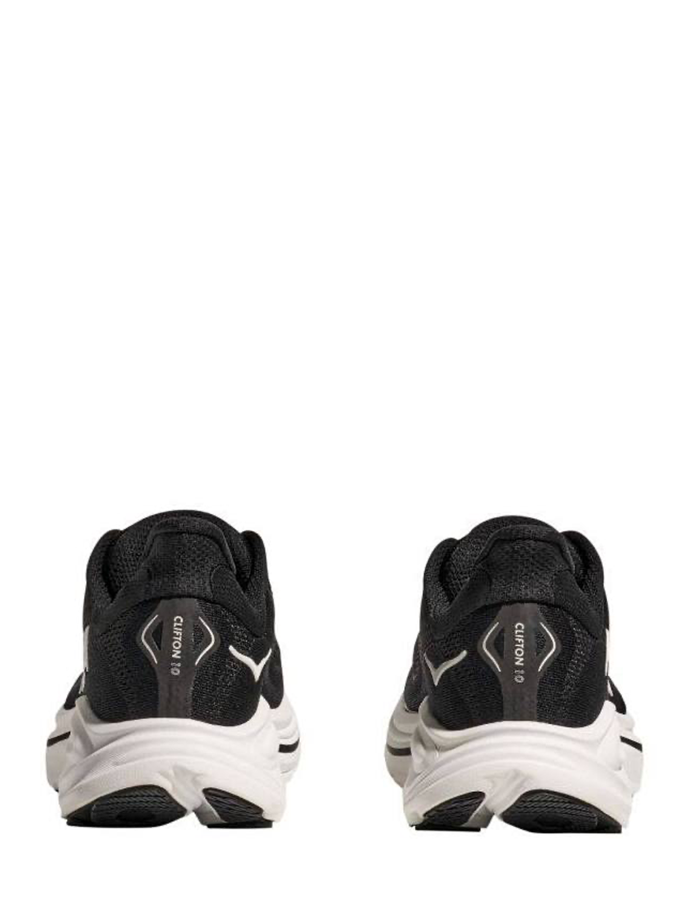 Hoka Clifton 10-trainers in zwart en wit