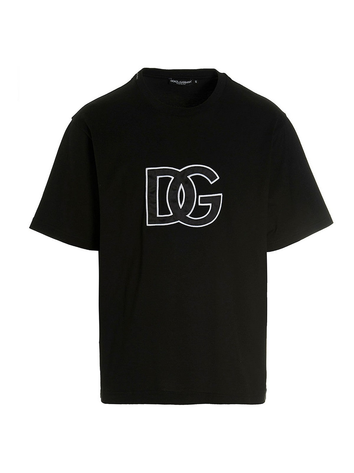 Dolce &amp; Gabbana gedetailleerd DG geborduurd logo T-shirt in zwart