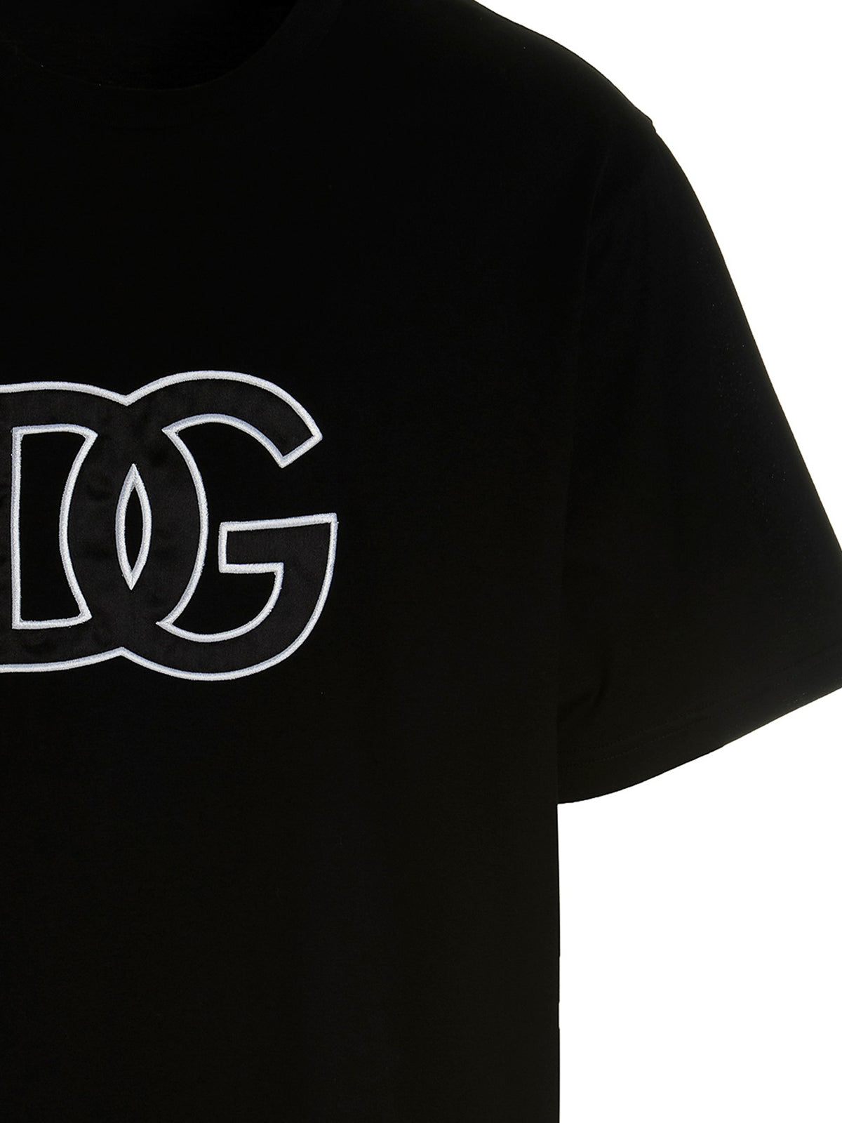 Dolce &amp; Gabbana gedetailleerd DG geborduurd logo T-shirt in zwart