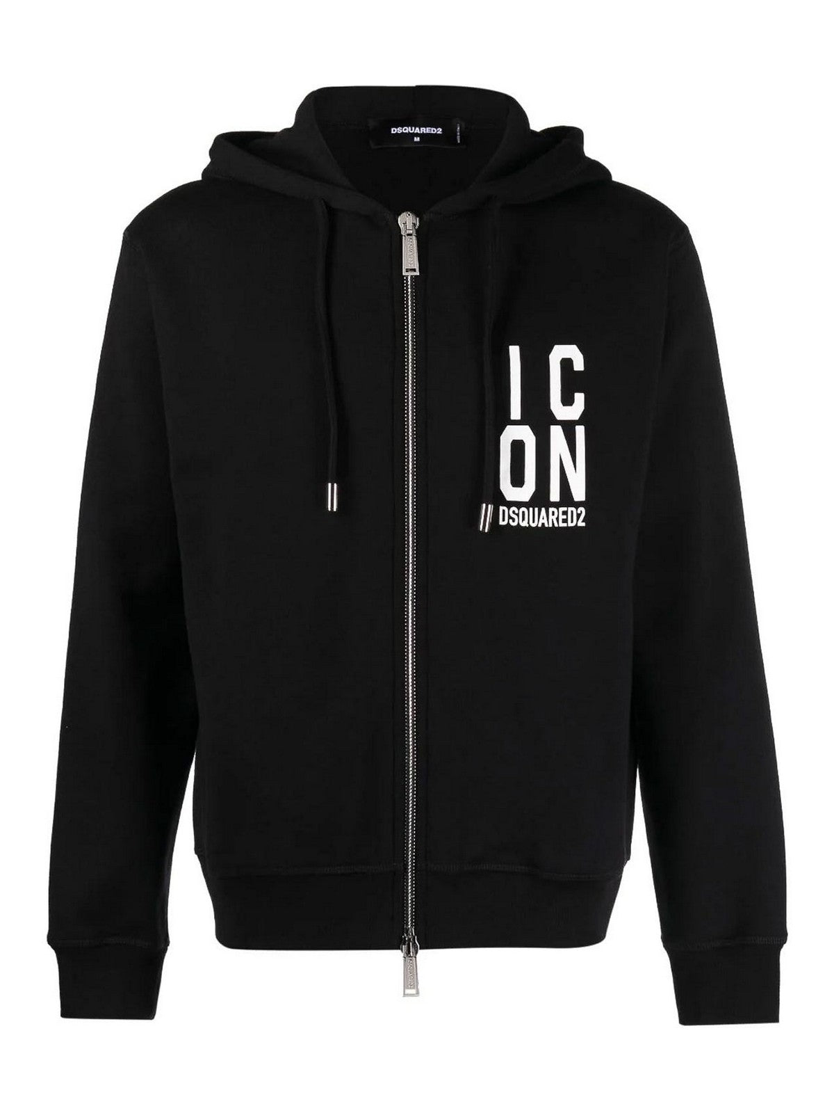 Dsquared2 Icon Logo-print Hoodie met rits Zwart