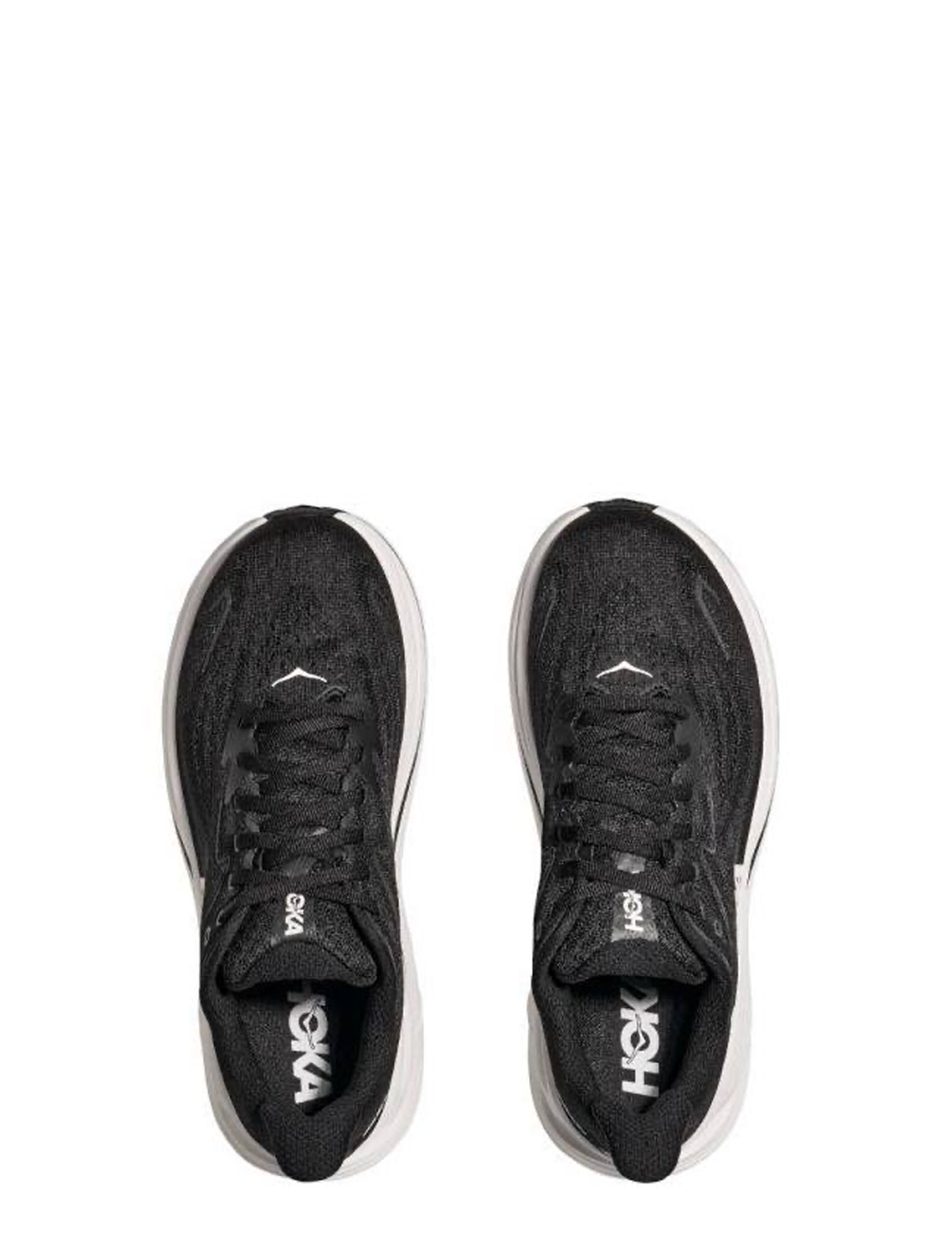 Hoka Clifton 10-trainers in zwart en wit