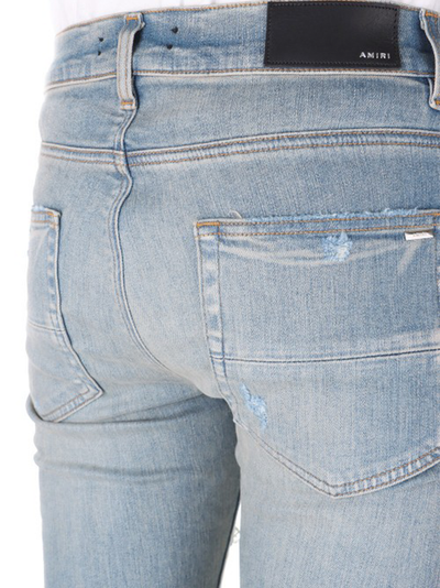 Amiri Tie Dye Bandana Thrasher Skinny Jeans in Blauw