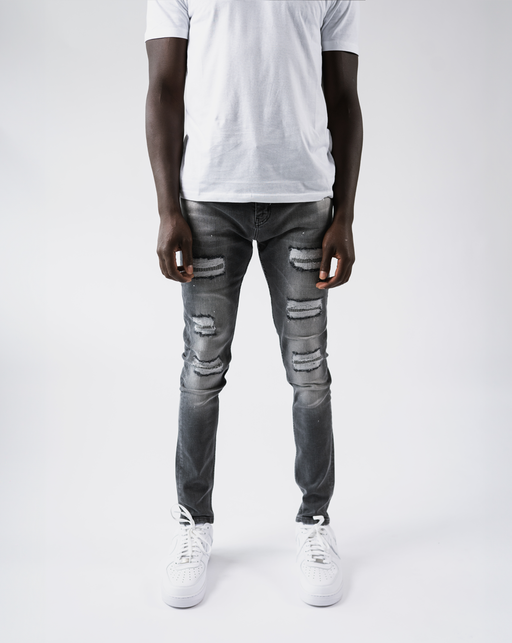 Magiri Douai gescheurde patch jeans in grijs