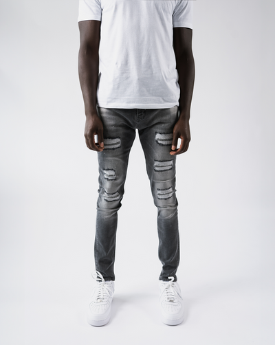 Magiri Douai gescheurde patch jeans in grijs