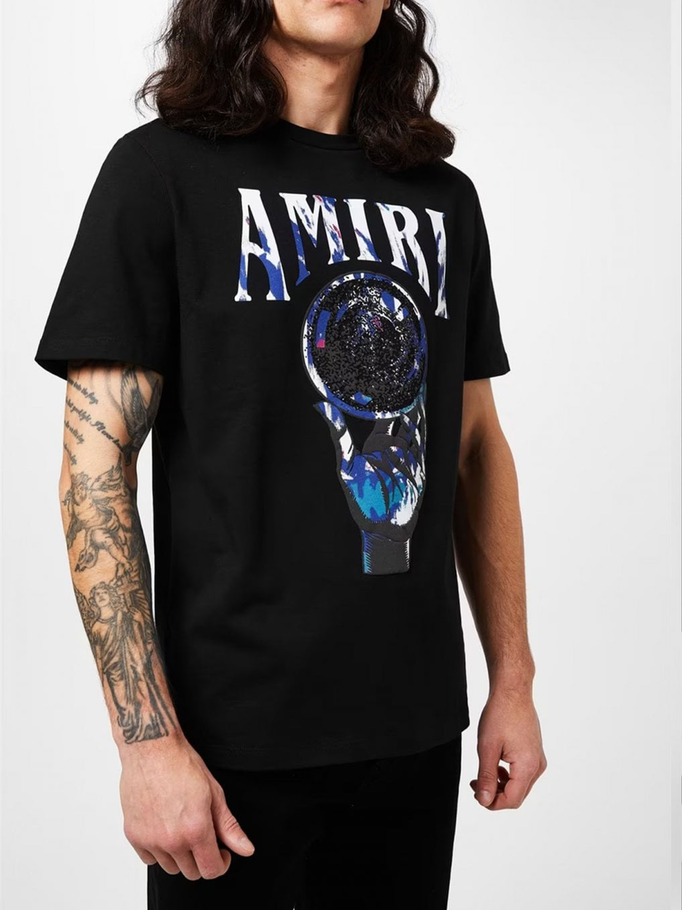 Amiri Crystal Ball bedrukt T-shirt in zwart