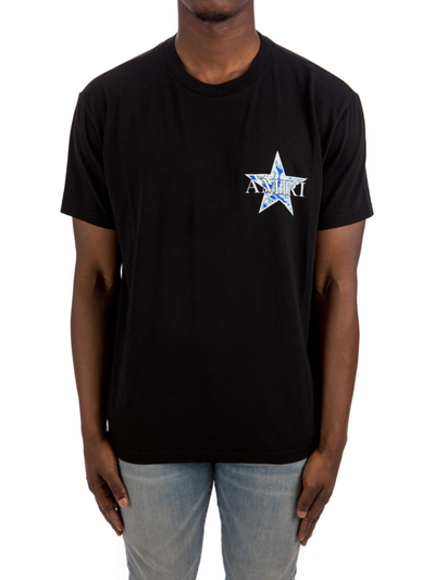 Amiri Paisley Blauw Sterrenprint T-shirt in Zwart