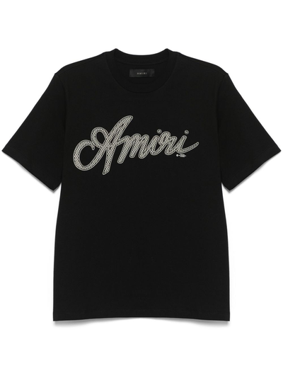 Amiri Script Logo T-shirt in zwart