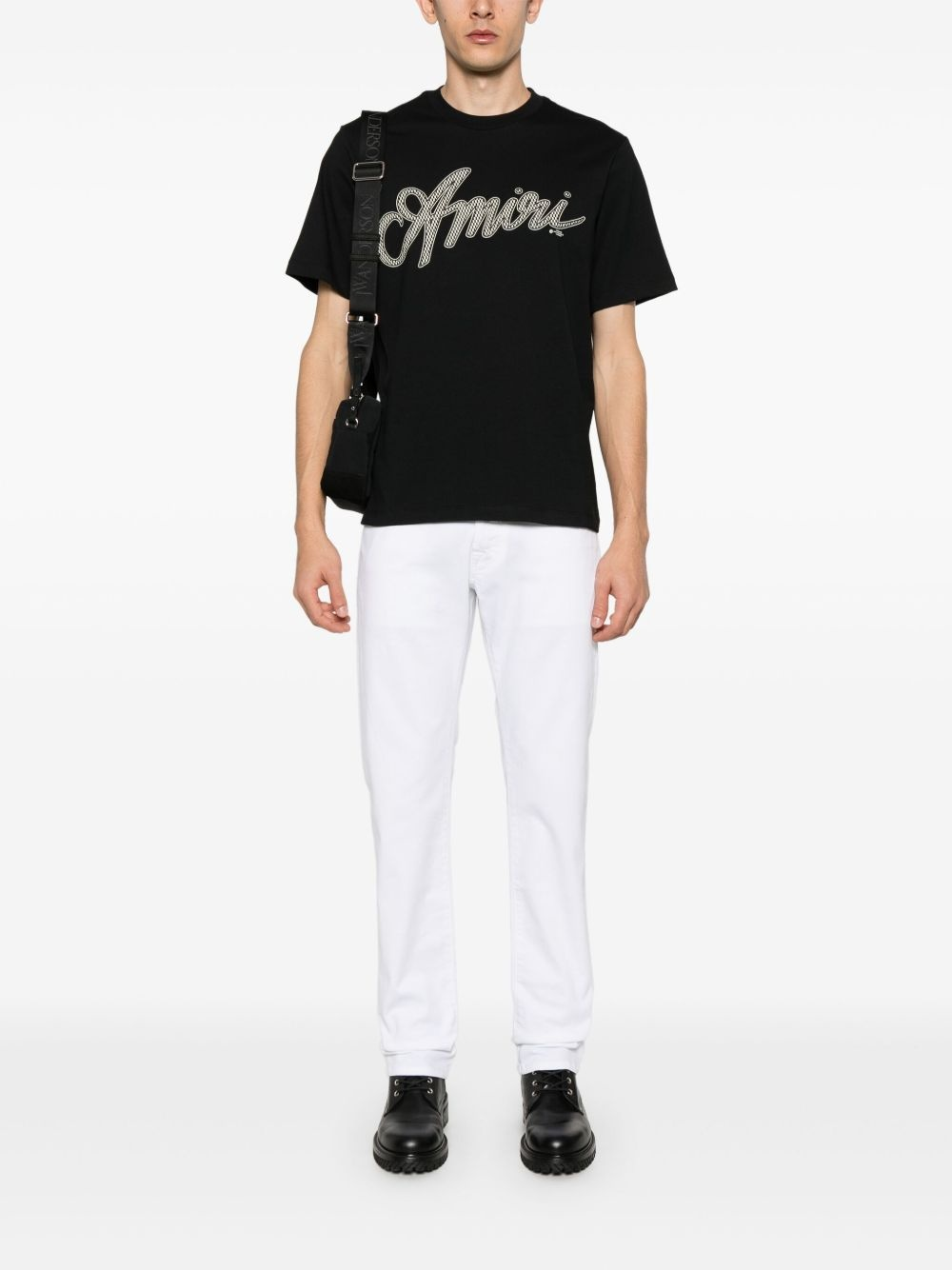 Amiri Script Logo T-shirt in zwart