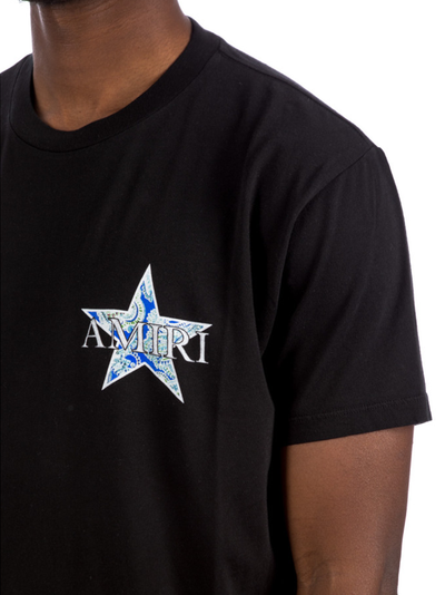 Amiri Paisley Blauw Sterrenprint T-shirt in Zwart