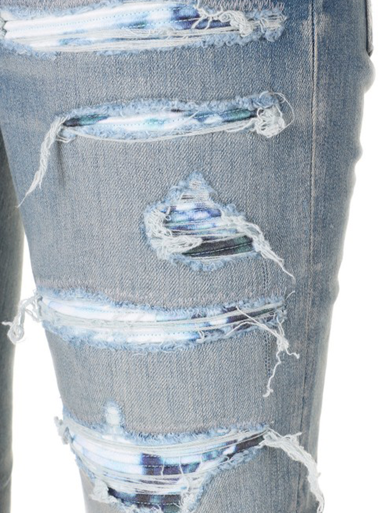 Amiri Tie Dye Bandana Thrasher Skinny Jeans in Blauw